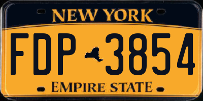 NY license plate FDP3854