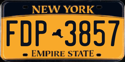 NY license plate FDP3857
