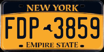 NY license plate FDP3859