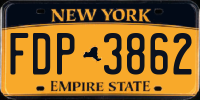 NY license plate FDP3862