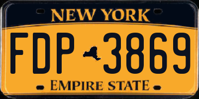 NY license plate FDP3869