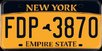 NY license plate FDP3870