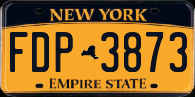 NY license plate FDP3873