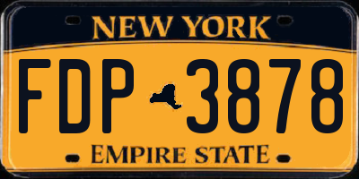NY license plate FDP3878