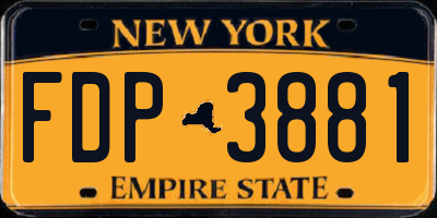 NY license plate FDP3881