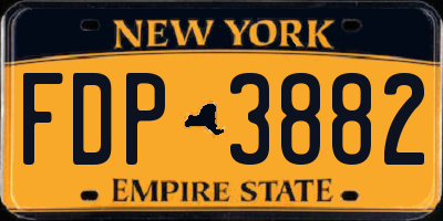 NY license plate FDP3882
