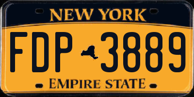 NY license plate FDP3889
