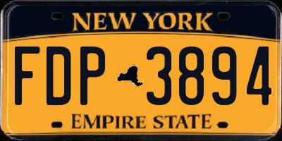 NY license plate FDP3894