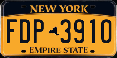 NY license plate FDP3910
