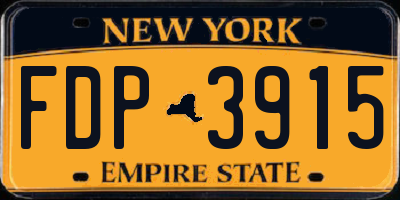 NY license plate FDP3915