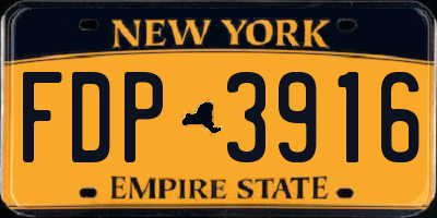 NY license plate FDP3916