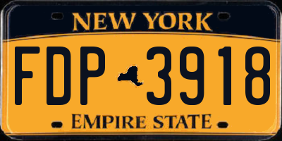 NY license plate FDP3918