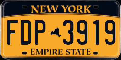 NY license plate FDP3919