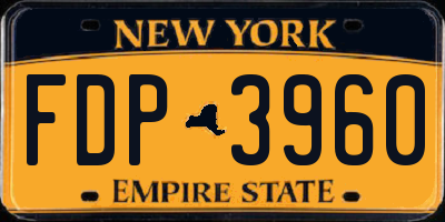 NY license plate FDP3960