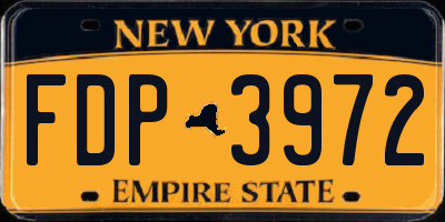 NY license plate FDP3972