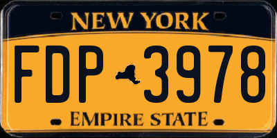 NY license plate FDP3978