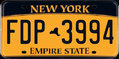 NY license plate FDP3994