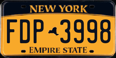 NY license plate FDP3998