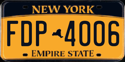 NY license plate FDP4006