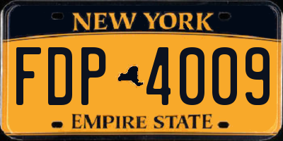 NY license plate FDP4009