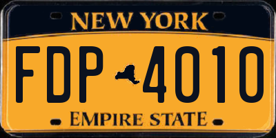 NY license plate FDP4010