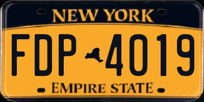 NY license plate FDP4019