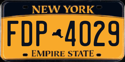 NY license plate FDP4029