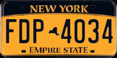 NY license plate FDP4034