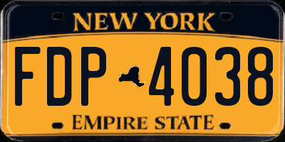 NY license plate FDP4038