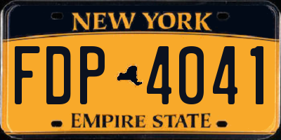 NY license plate FDP4041