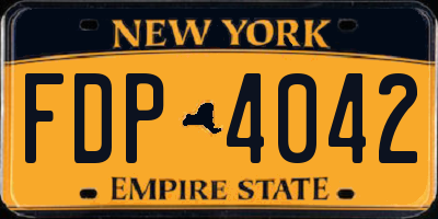 NY license plate FDP4042