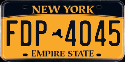 NY license plate FDP4045