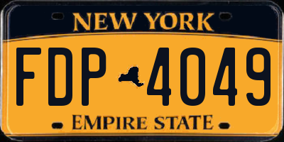NY license plate FDP4049