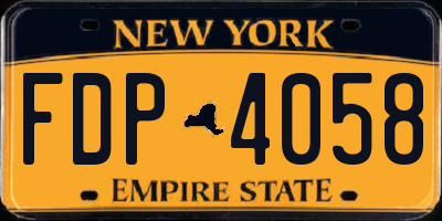 NY license plate FDP4058