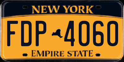 NY license plate FDP4060