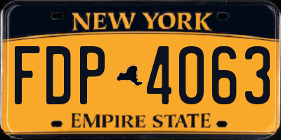 NY license plate FDP4063