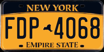 NY license plate FDP4068