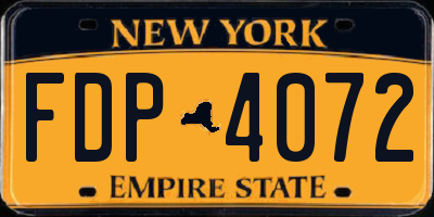 NY license plate FDP4072