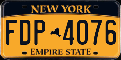 NY license plate FDP4076