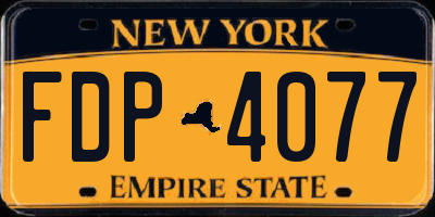 NY license plate FDP4077