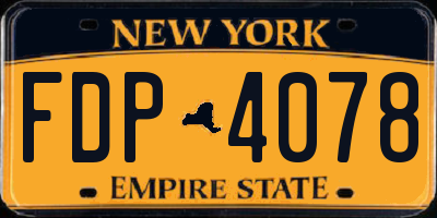 NY license plate FDP4078
