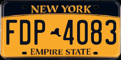 NY license plate FDP4083