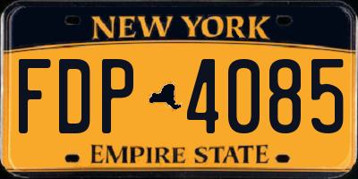 NY license plate FDP4085