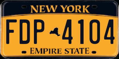 NY license plate FDP4104