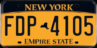NY license plate FDP4105