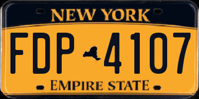 NY license plate FDP4107