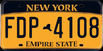 NY license plate FDP4108