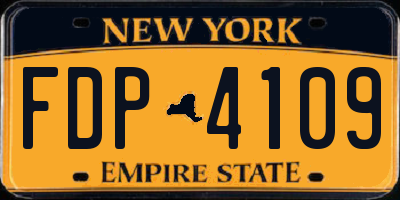 NY license plate FDP4109