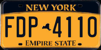 NY license plate FDP4110