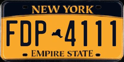NY license plate FDP4111